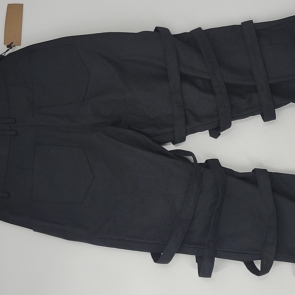 Men's Black Buckle Strap Pants - Picture 14 of 16